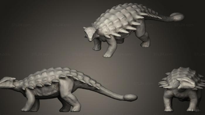 Статуэтки животных (Анкилозавр, STKJ_0153) 3D модель для ЧПУ станка